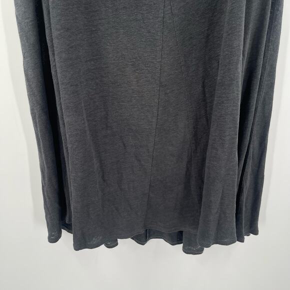 EILEEN FISHER Size Petite Large Skirt Gray Grey 100% Linen Stretch Waist Light - Picture 5 of 8